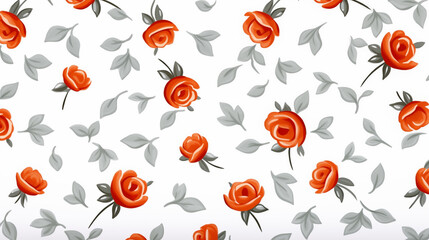 Obraz premium Retro Valentine's day pattern, hearts and roses ~ Created using Generative AI