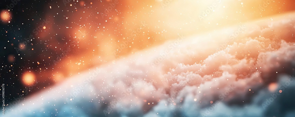 Aufkleber dust pollution idea. stunning view of earth's atmosphere with vibrant colors and cosmic elements.