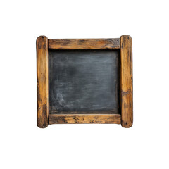 Obraz premium A vintage-style board with a weathered wooden frame, featuring chalk marks and scratches,