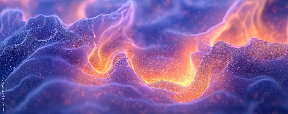 Poster Dust pollution idea. A vibrant abstract representation of flowing energy and wave patterns.