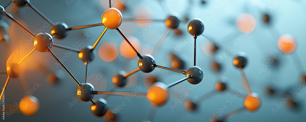Aufkleber dust pollution idea. close-up of molecular structures showcasing intricate connections and bonds.