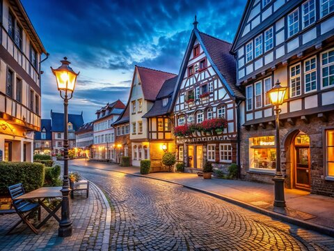 Bleckede Germany: Night Photography of Historic Old Town