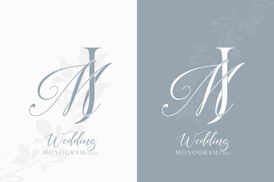 MJ monogram logo JM initial letter wedding logo monogram logo