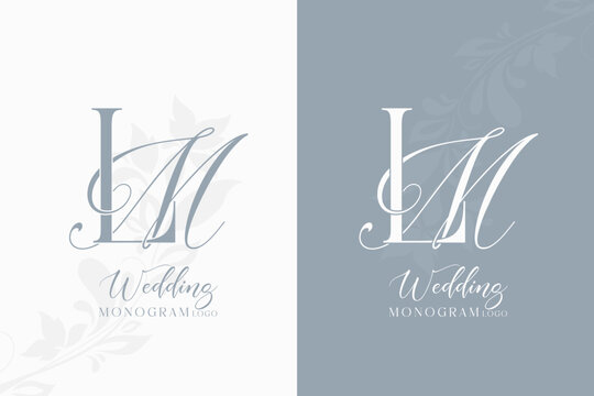 ML monogram logo LM initial letter wedding logo monogram logo