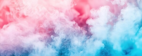 Fototapeta premium Dust pollution idea. Colorful smoke clouds in shades of pink and blue create a dynamic visual composition.