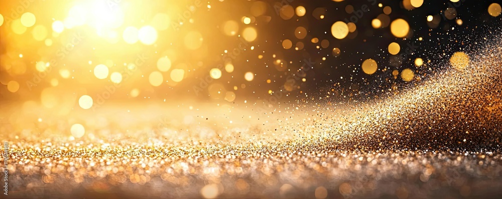 Poster dust pollution idea. shimmering particles of dust illuminated by warm sunlight, creating a magical a