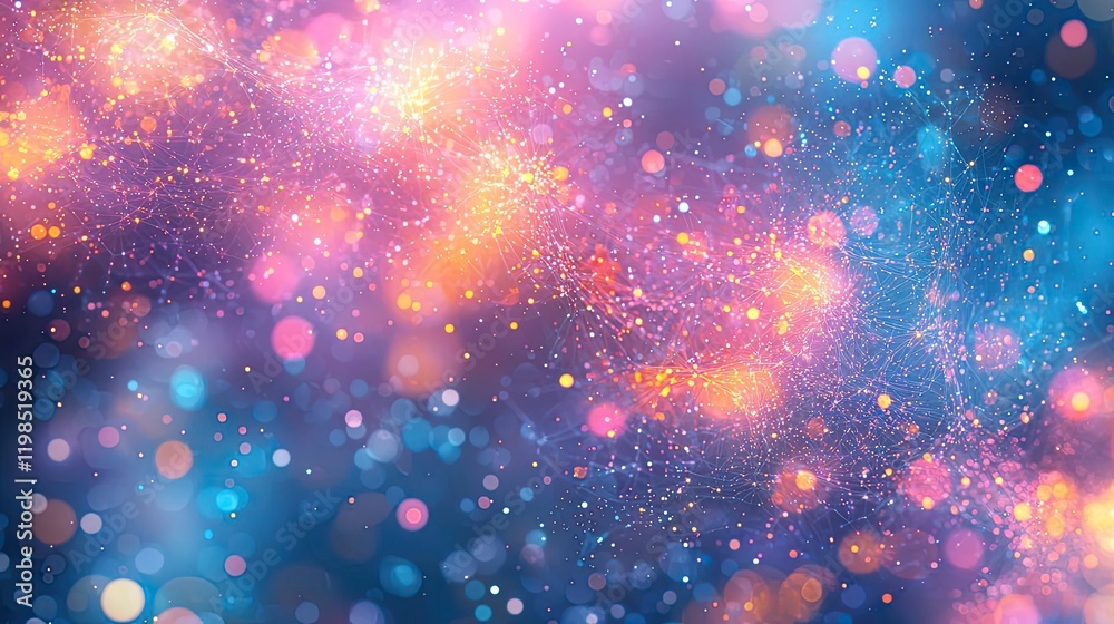 Aufkleber Dust pollution idea. Vibrant abstract background with colorful bokeh and sparkling elements for creative design.
