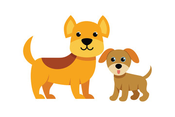 cartoon puppy and dog illustration