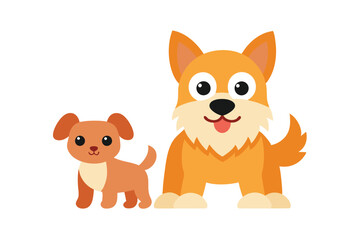 cartoon puppy and dog illustration