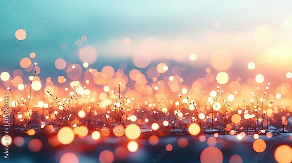 Poster dust pollution idea. glittering bokeh background captures the essence of warmth and tranquility at s