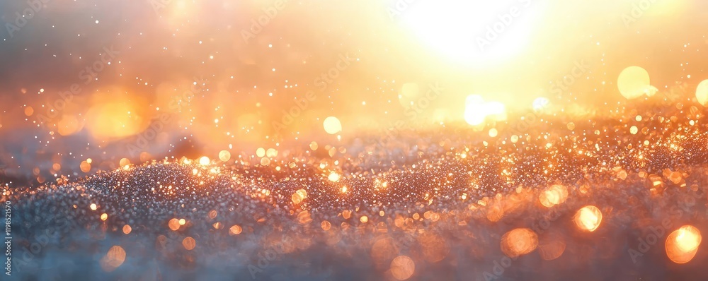 Aufkleber dust pollution idea. sparkling water droplets illuminated by sunlight create a mesmerizing, tranquil