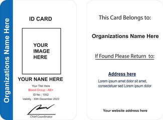 Modern Corporate Creative and Exclusive ID Card Design Editable Template