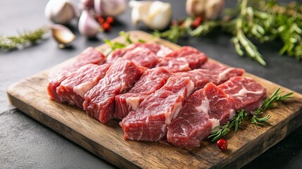 Fototapeta premium Showcasing a juicy, mouthwatering, and delicious beef dishes.