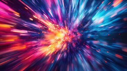 Obraz premium Vibrant 3D Abstract Motion Blur