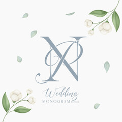 PN NP initial wedding logo monogram © iDesigner