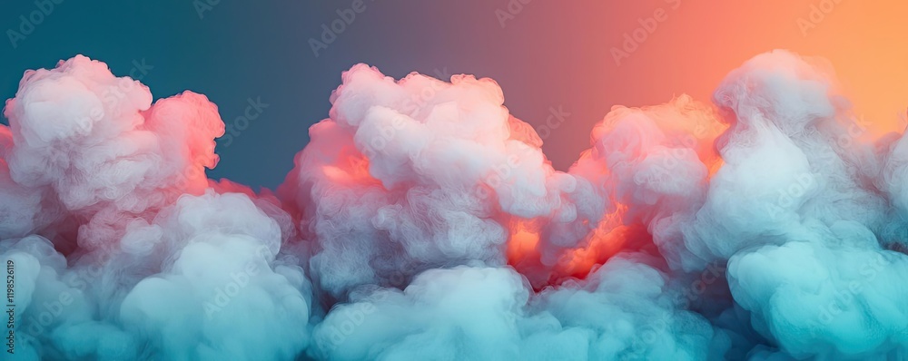 Poster dust pollution concept. a vibrant display of colorful clouds in a serene sky during sunset.