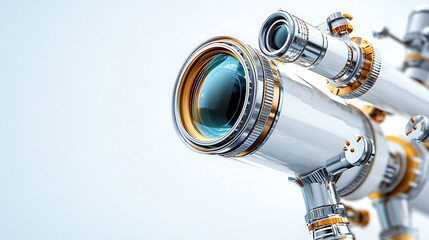 Naklejka premium Exploration of precision optics telescope design showcase studio environment product photography close-up perspective