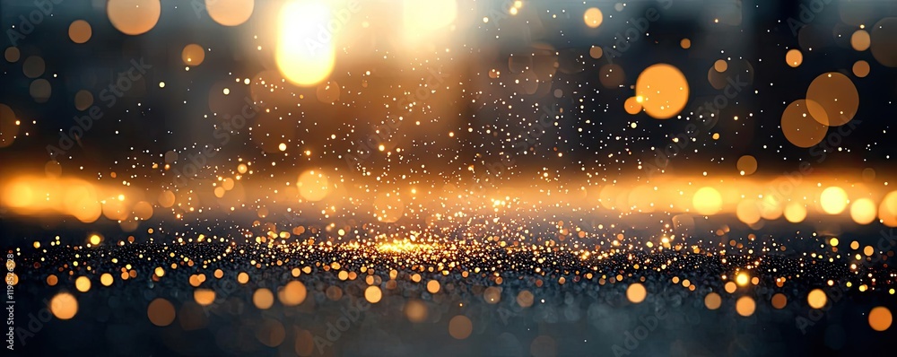 Poster Dust pollution concept. A mesmerizing display of shimmering lights and particles creating a magical ambiance.