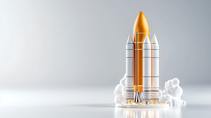 Rocket launch preparation space station 3d model digital environment isometric view technology concept