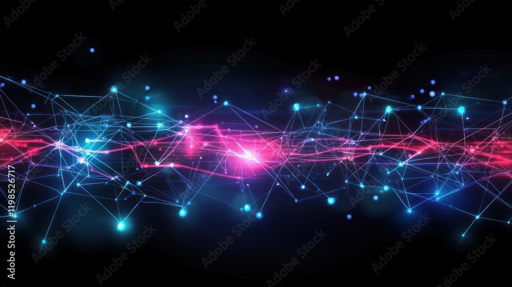 Poster abstract network connection: digital data flow visualization