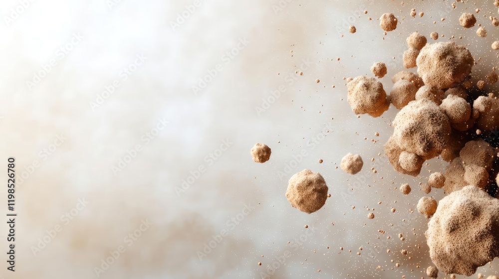 Aufkleber dust pollution concept. abstract representation of airborne particles suspended in a light atmospher