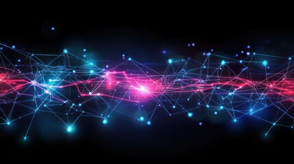 Obraz premium Abstract Network Connection: Digital Data Flow Visualization