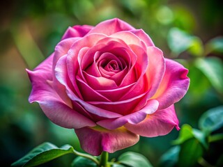 Close-Up Macro Photography of a Pink Rose, Delicate Petals, Soft Focus, Rule of Thirds Composition