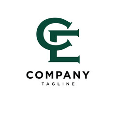 Letter C E Monogram Simple Logo Icon Vector