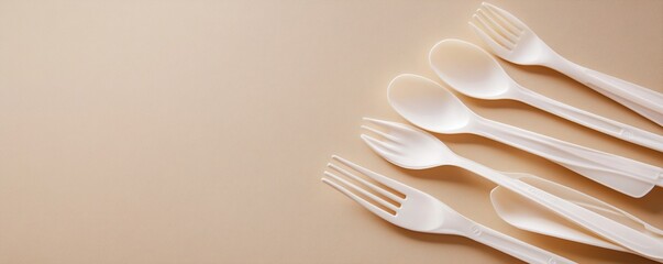 Eco-Friendly Cutlery: Disposable Forks and Spoons Made from Sustainable Materials for a Greener Lifestyle Choice, Reducing Environmental Impact.