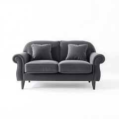 Naklejka premium Stylish Dark Gray Sofa with Classic Design.