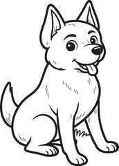 funny Dog  line art vector on white background