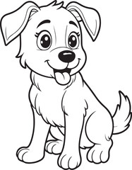 funny Dog  line art vector on white background
