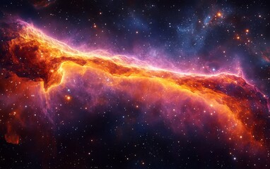 Fototapeta premium Galactic Nebula flowing with rich, deep color bursts, Generative AI