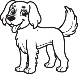 funny Dog  line art vector on white background