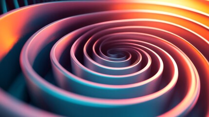 Abstract Metallic Spiral with Gradient Colors