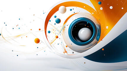 Obraz premium Dynamic abstract design with colorful swirls and 3d elements digital art modern aesthetic vibrant environment creative perspective