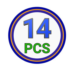 14 PCS logo design. The concept of the number of business units.