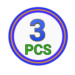 3 PCS logo design. The concept of the number of business units.