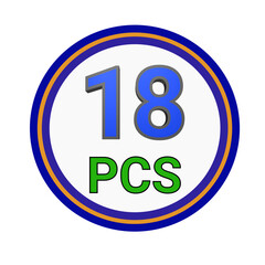 18 PCS logo design. The concept of the number of business units.