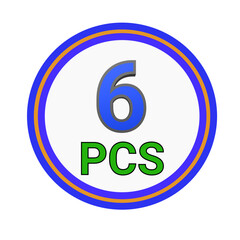 6 PCS logo design. The concept of the number of business units.