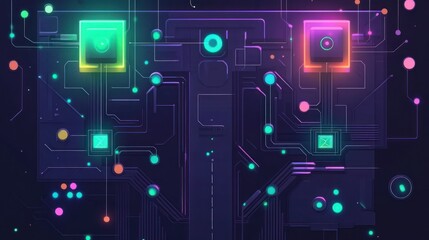Neon Circuitry: A Digital Dreamscape