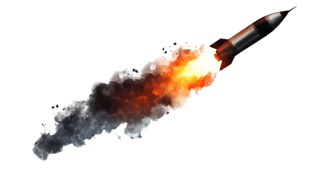 A 2D cartoon style rocket