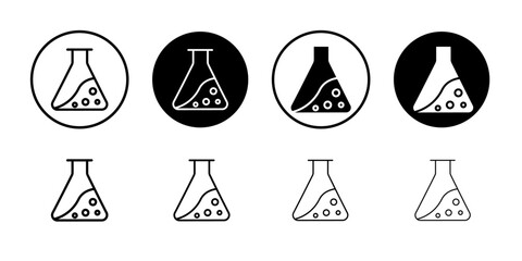 Chemical flask icon Flat art illustration in outline