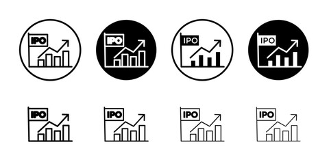 IPO Initial public offering icon Flat art illustration in outline