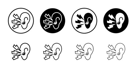 Otitis icon Flat art illustration in outline