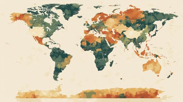 Dot-based world map PNG with pixelated continents in a retro-inspired style, perfect for tech-focused or digital designs - Powered by Adobe