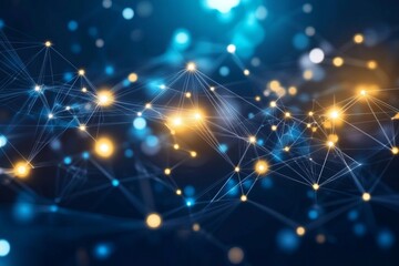 Obraz premium A blue and yellow line of dots