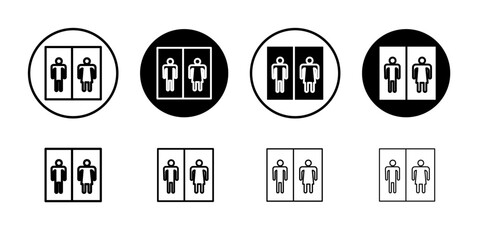 wc toilet door plate icon Flat art illustration in outline