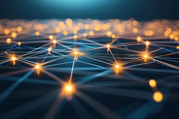 Fototapeta premium A computer generated image of a network of lines with many small dots