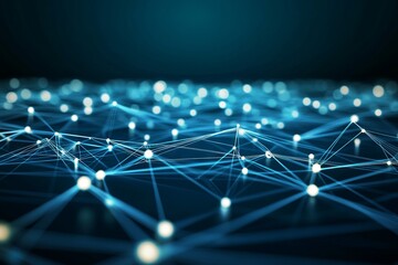 Obraz premium A blue background with many lines and dots